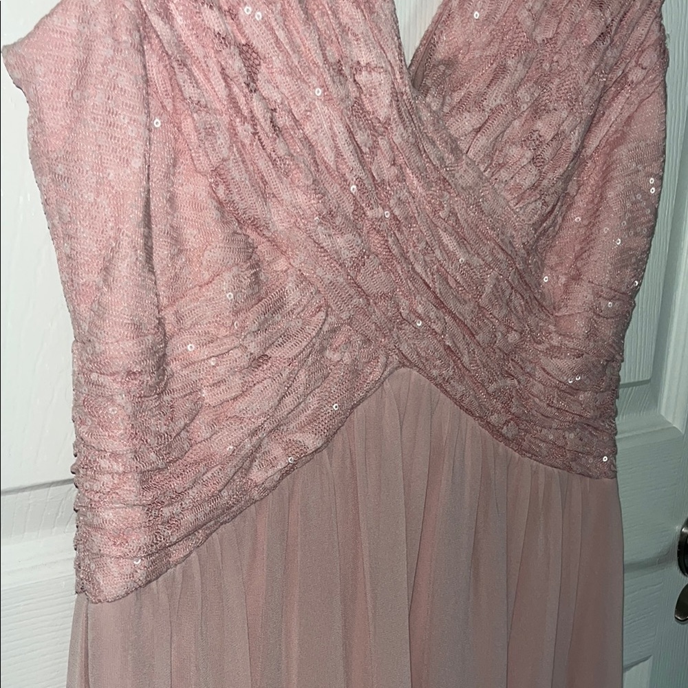 Violets & Roses Pink Sequence Formal Midi Dress - Picture 7 of 12